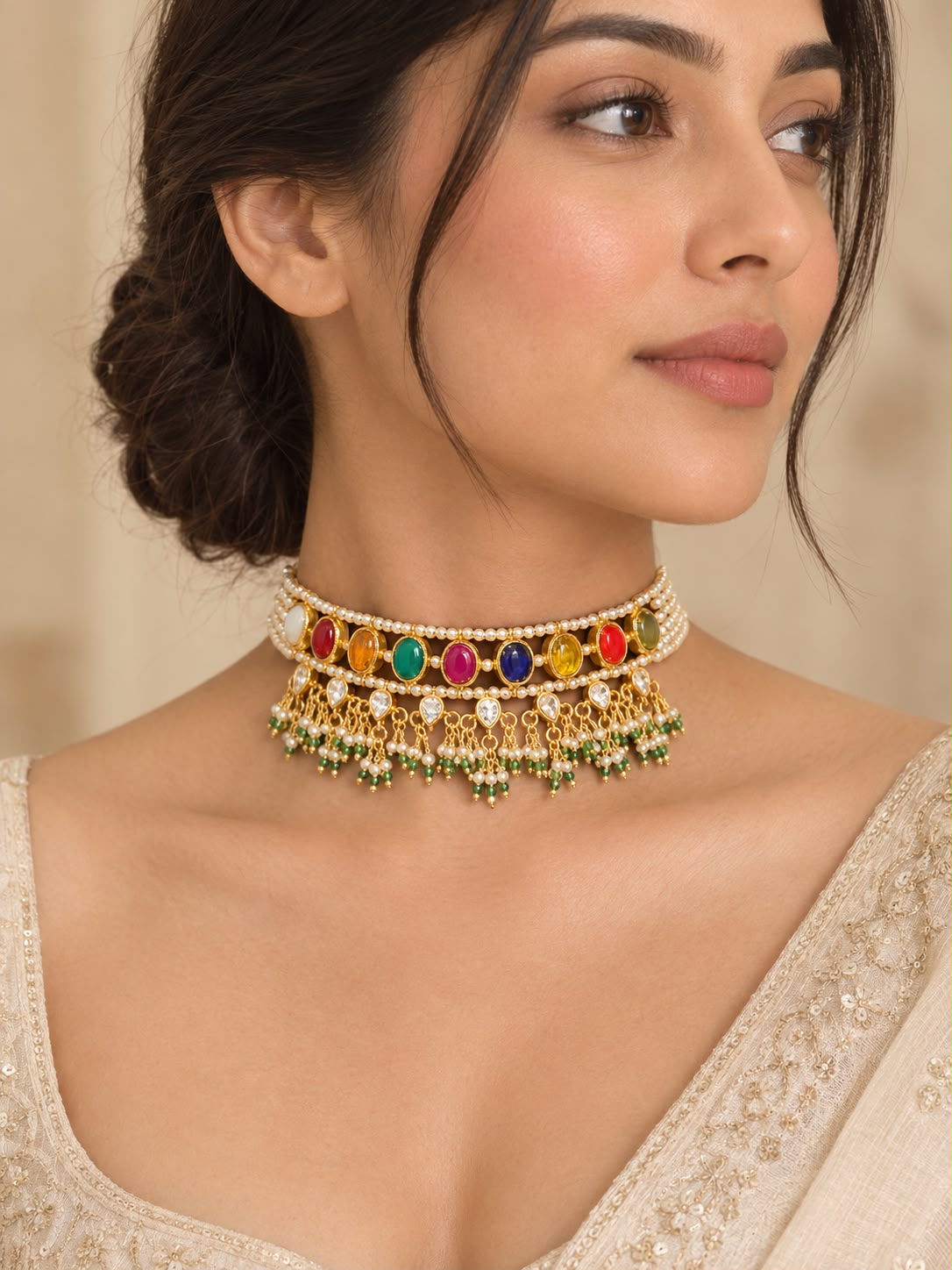 Navratan choker set